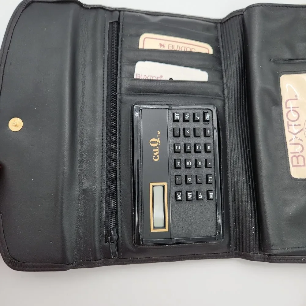NWT - Buxton Vintage Wallet - Included Calculator, Checkbook Holder, & Picture A